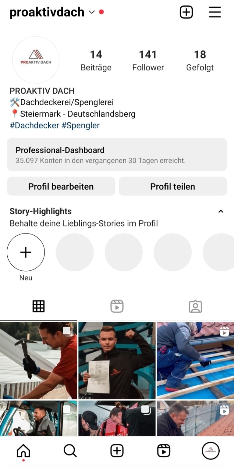 proaktiv-dach-dachdecker-spengler-steiermark-social-media-instagram-account